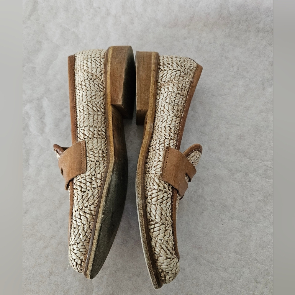 Dolce Vita Tan Woven Raffia Loafers Marina - Picture 2 of 5